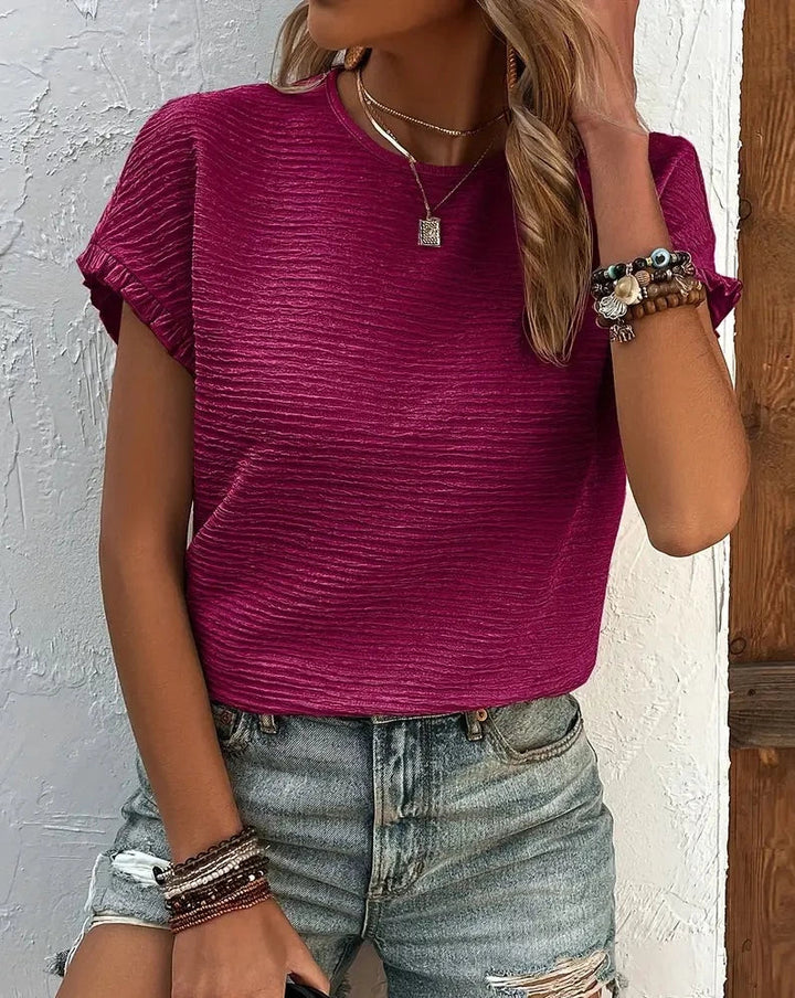 Jinky - Cute Women's Round Neck T-shirt with Short Sleeves