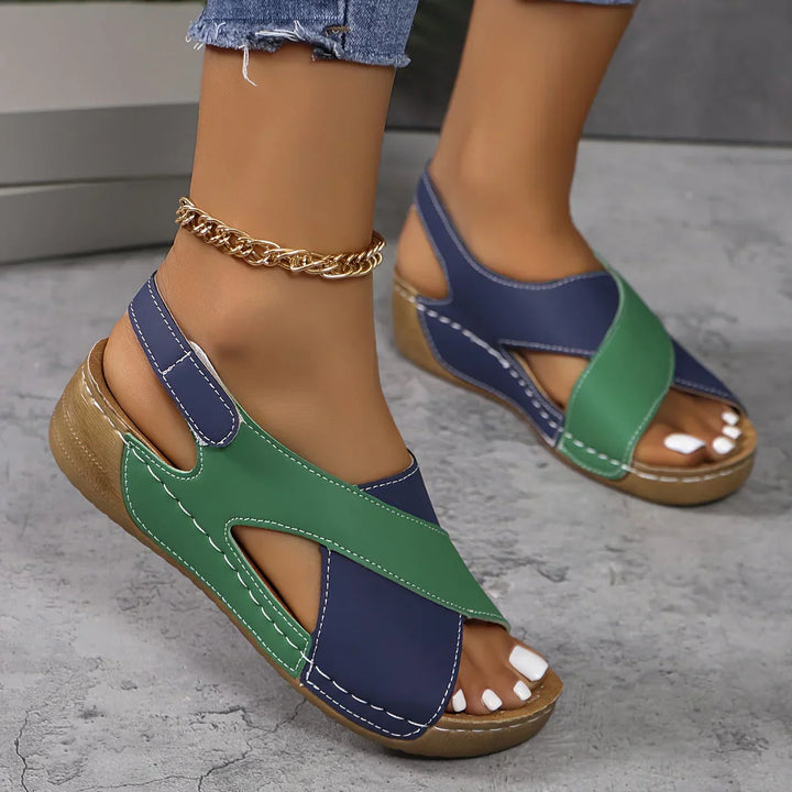 Mabel - Stylish Women's Sandals with Striking Contrasting Wedge Heel