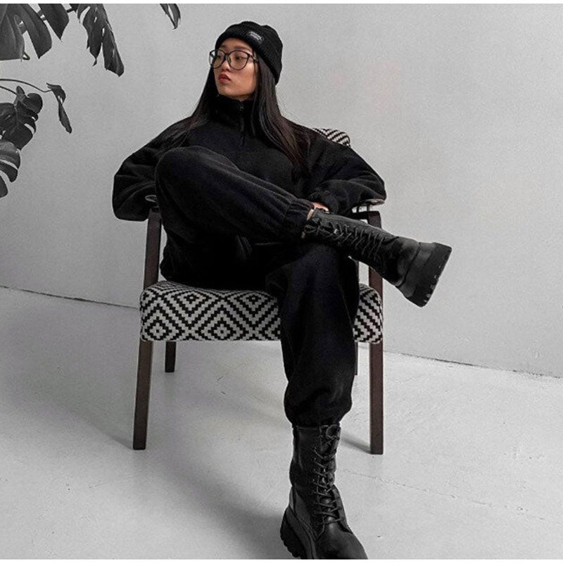 Elegant Black Women's Jogging Suit from Pearl