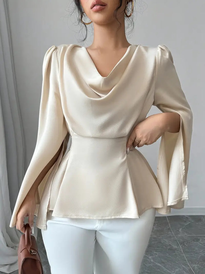 Elegant Apricot Colour Top with Bell Sleeves for Women - Perfect for a Stylish Autumn Look!