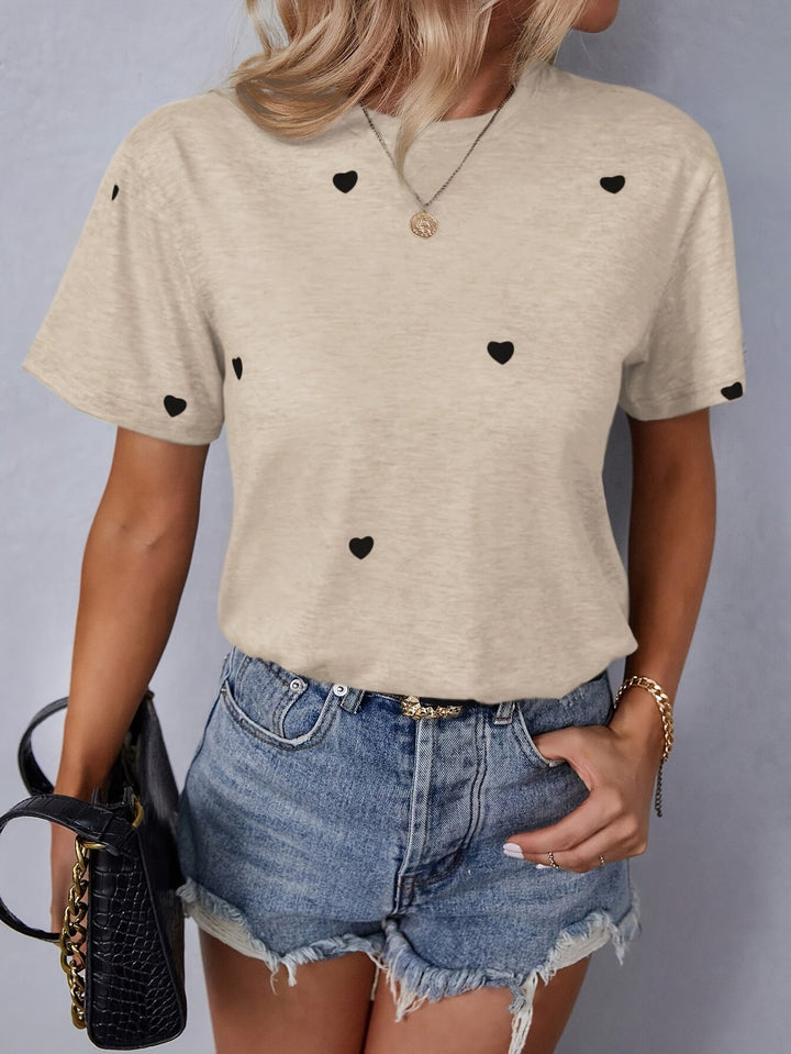 Alissa - Stylish T-shirt with Cute Heart Pattern for Women