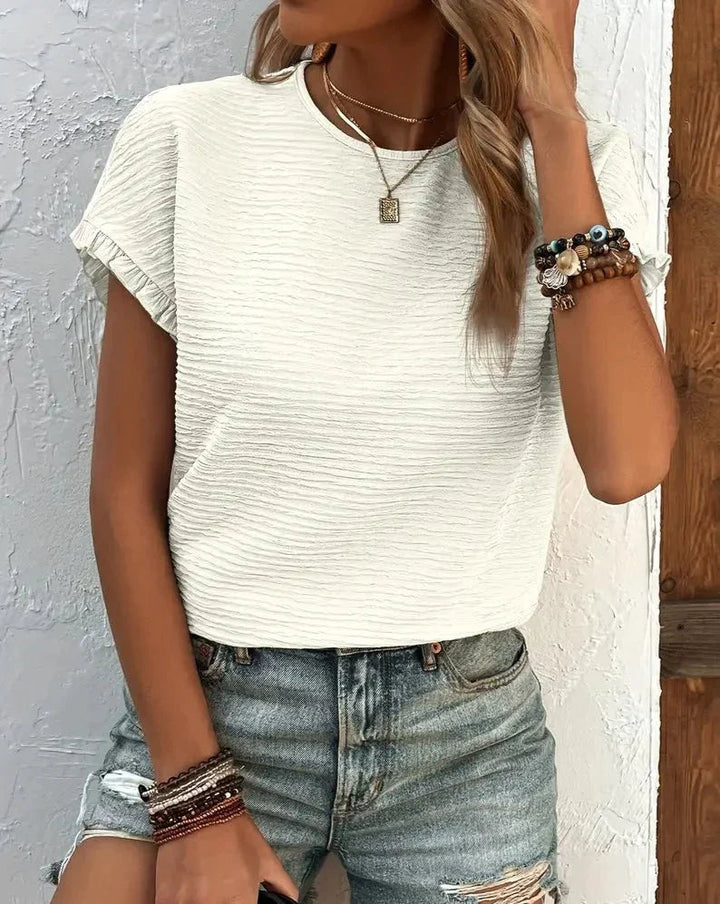 Jinky - Cute Women's Round Neck T-shirt with Short Sleeves