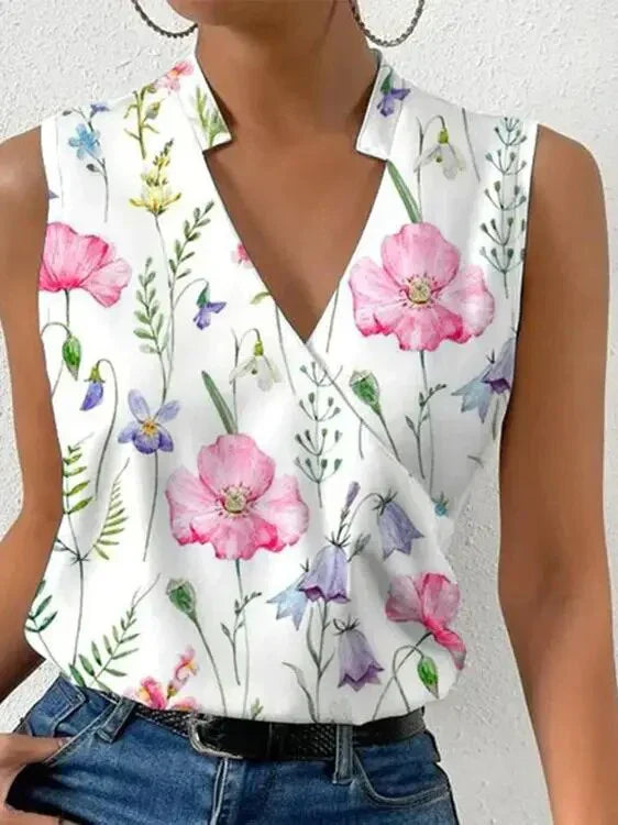 Nora - Elegant Sleeveless Women's V-neck Top for a Summer Look