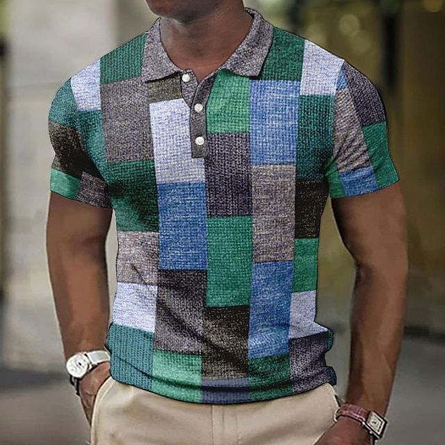 Stylish Checkered Polo Shirt for Men - Eduard for Summer