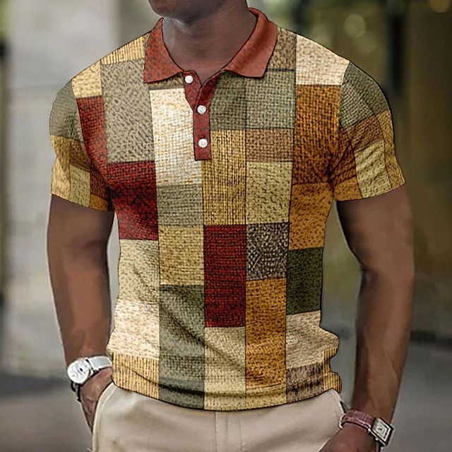 Stylish Checkered Polo Shirt for Men - Eduard for Summer