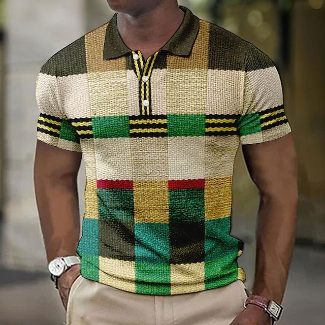 Stylish Checkered Polo Shirt for Men - Eduard for Summer