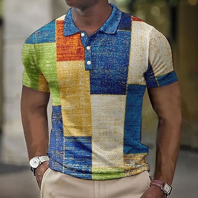 Stylish Checkered Polo Shirt for Men - Eduard for Summer