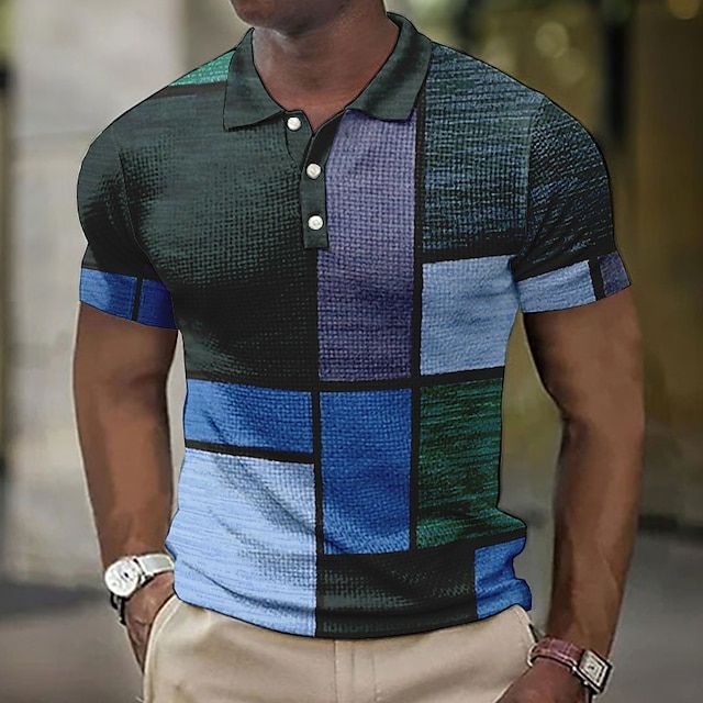 Stylish Checkered Polo Shirt for Men - Eduard for Summer