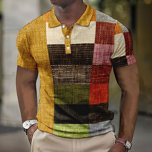 Stylish Checkered Polo Shirt for Men - Eduard for Summer