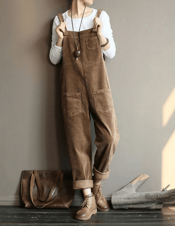 Olivia™ - High-Waist Velvet Overall