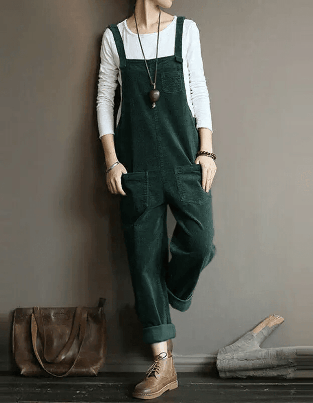 Olivia™ - High-Waist Velvet Overall