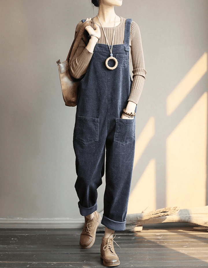 Olivia™ - High-Waist Velvet Overall