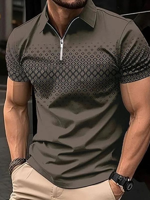 Elegant Classic Summer Polo Shirt for Men - Mink Tones