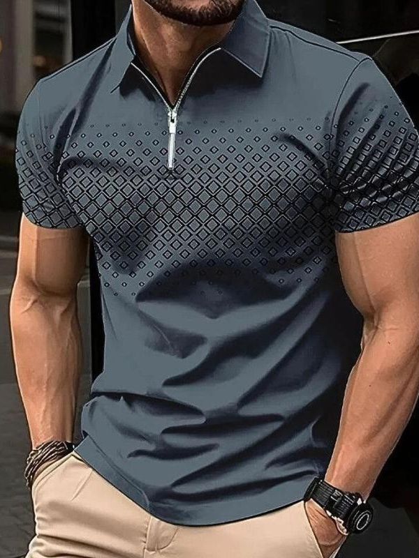 Elegant Classic Summer Polo Shirt for Men - Mink Tones