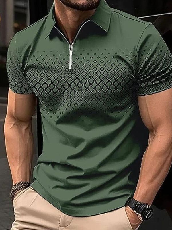 Elegant Classic Summer Polo Shirt for Men - Mink Tones
