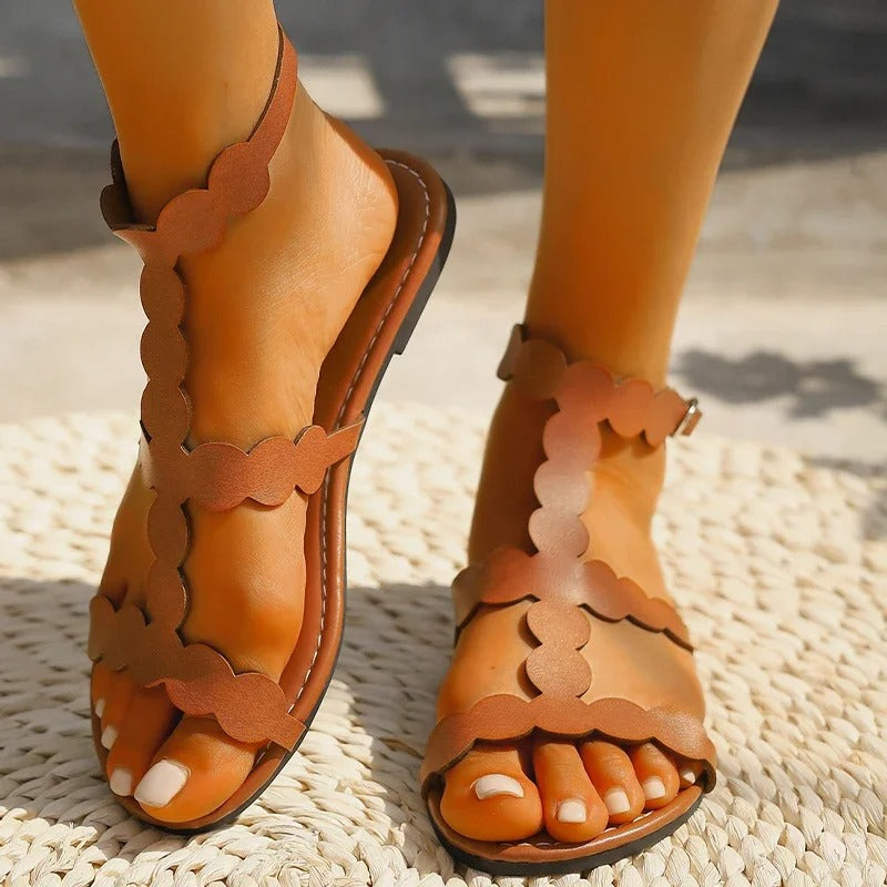 Celeste - Trendy Sandals with Playful Ruffles