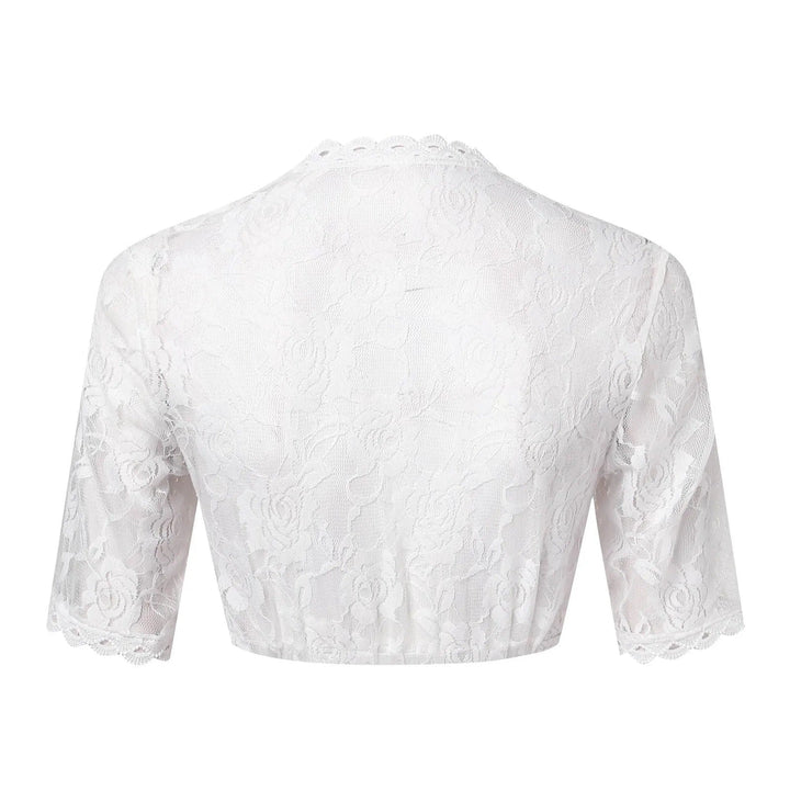 Elegant White Lace Blouse with Half Sleeves for Women - Mona Collection