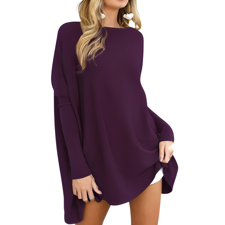 Kiana - Stylish Oversized Blouse with Long Sleeves and Round Neck for Women, Perfect for Autumn!