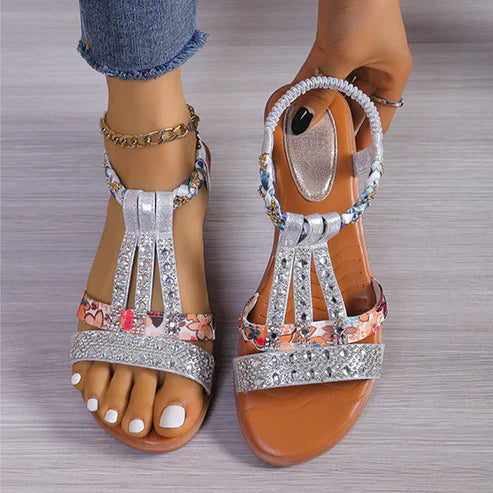 Dorcas - Beautiful Sandals Embellished with Rhinestones