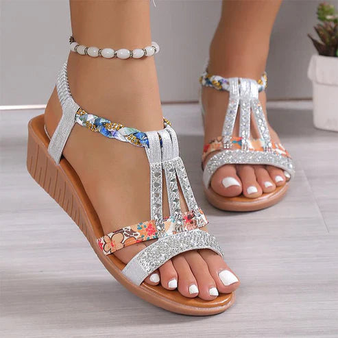 Dorcas - Beautiful Sandals Embellished with Rhinestones