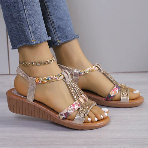 Dorcas - Beautiful Sandals Embellished with Rhinestones