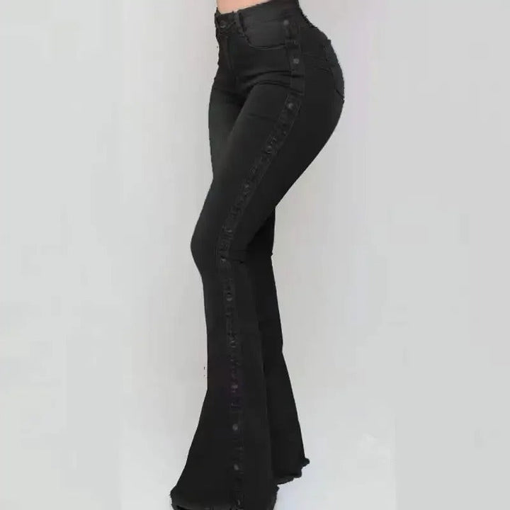 Agatha - Trendy high-waisted flared stretch denim trousers for a stylish look