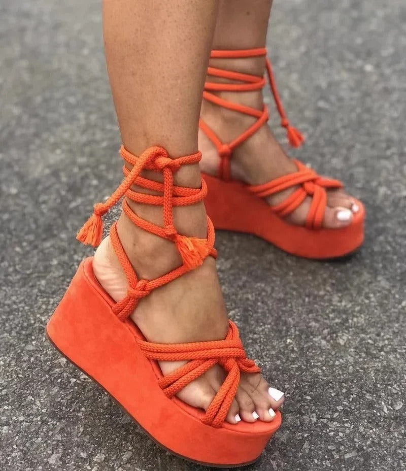 Daphne - Elegant wedge heel sandals for a Chic Feminine Look