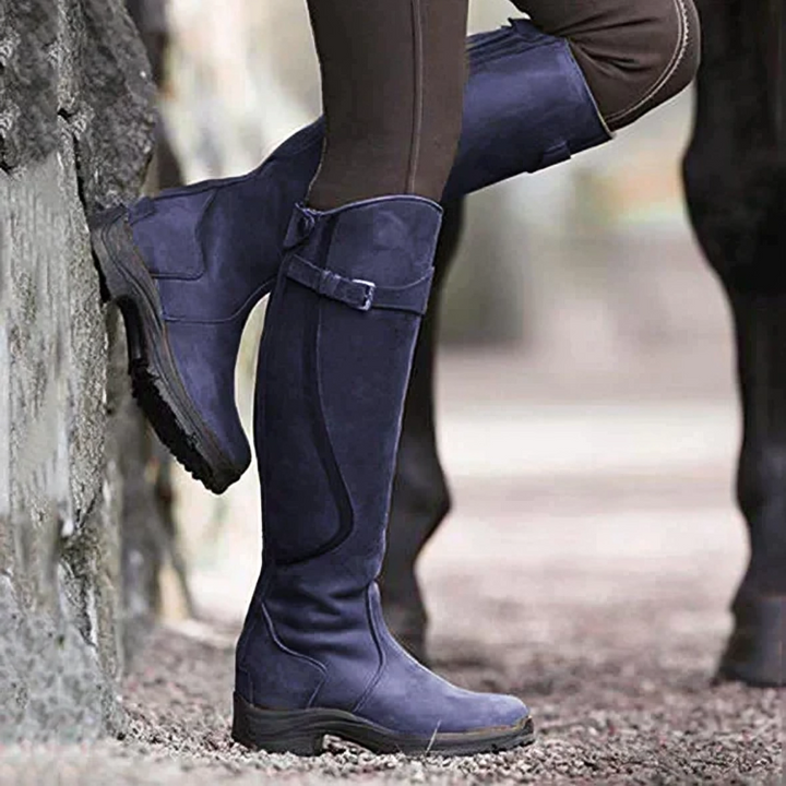 Charlotte™ - Winter Buckle Leather Boots