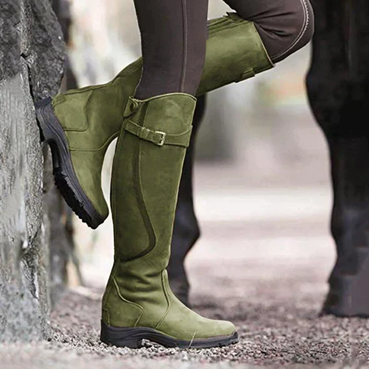 Charlotte™ - Winter Buckle Leather Boots